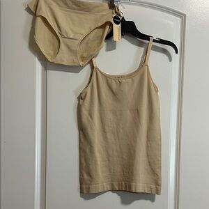 Shapermint Beige Tank Top and Truekind Brief Set